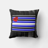 SlipperyJoeのレザープライドフラグ 黒 ロイヤルブルー クッション (裏面)