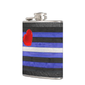 SlipperyJoeのレザープライドフラグ 黒 ロイヤルブルー フラスク (左)