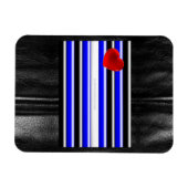 SlipperyJoeのレザープライドフラグ 黒 ロイヤルブルー マグネット (横)