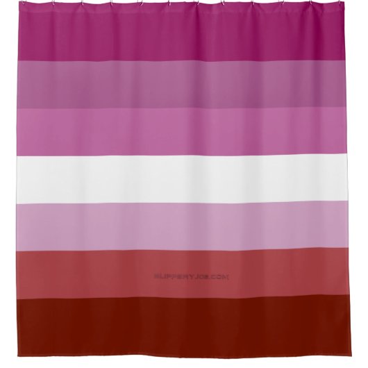 SlipperyJoeのレズビアンプライド国旗のコフェミニンンピュータ シャワーカーテン (正面)