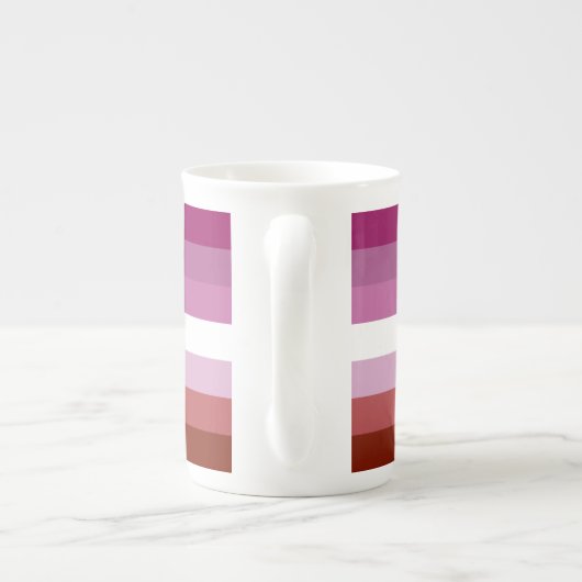 SlipperyJoeのレズビアンプライド国旗のコフェミニンンピュータ ボーンチャイナマグカップ (裏面)