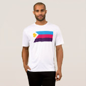 SlipperyJoeの三色ポリアモリー プライドフラグ3色 Tシャツ (正面フル)
