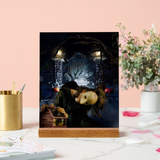 SlipperyJoeの不気味なハロウィーン怖い森の大きい アクリルサイン (ウェディング)