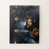 SlipperyJoeの不気味なハロウィーン怖い森の大きい ジグソーパズル (縦)