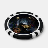 SlipperyJoeの不気味なハロウィーン怖い森の大きい ポーカーチップ (シングル)