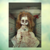 SlipperyJoeの不気味な人形淡い色の顔不気味な血d ウィンドウサイン (シート3)