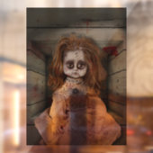 SlipperyJoeの不気味な人形淡い色の顔不気味な血d ウィンドウサイン (シート2)