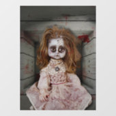 SlipperyJoeの不気味な人形淡い色の顔不気味な血d ウィンドウサイン (シート)