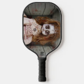 SlipperyJoeの不気味な人形淡い色の顔不気味な血d ピックルボールラケット (正面)