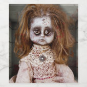 SlipperyJoeの不気味な人形淡い色の顔不気味な血d ワインラベル (シングルラベル)