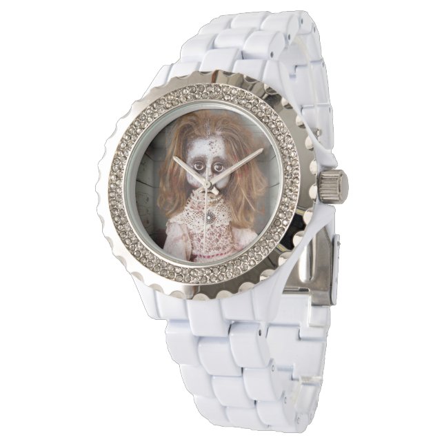 SlipperyJoeの不気味な人形淡い色の顔不気味な血d 腕時計 (アングル)