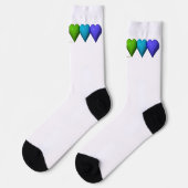 SlipperyJoeの光沢のある3Dハート型グリフが創造 ソックス (左)