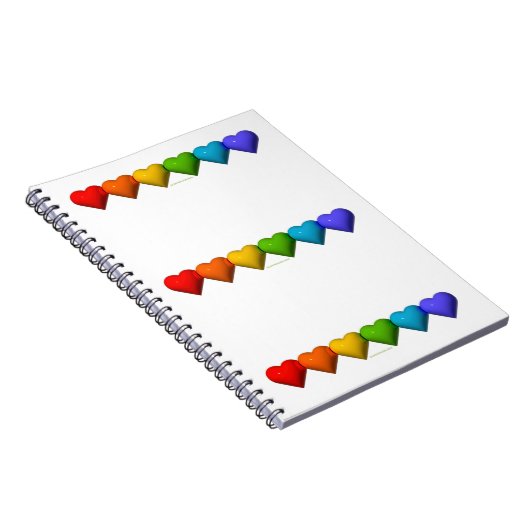 SlipperyJoeの光沢のある3Dハート型グリフが創造 ノートブック (右側)