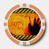 SlipperyJoeの冷たいハロウィーンのシーンこうもりdark e ポーカーチップ (正面)