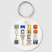 SlipperyJoeの受け入れ多様性カットアウトレターco キーホルダー (正面)