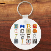 SlipperyJoeの受け入れ多様性カットアウトレターco キーホルダー (正面)