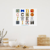 SlipperyJoeの受け入れ多様性カットアウトレターco ポスター (キッチン)