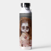 SlipperyJoeの古い人形のハッピーハローウィン不気味なブロー ウォーターボトル (左面)