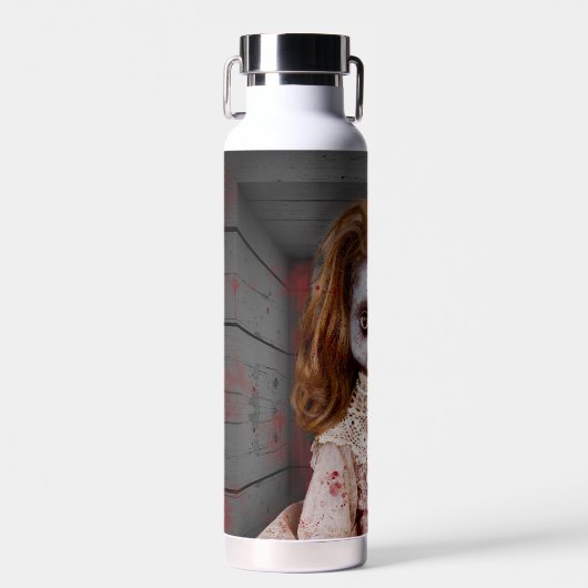 SlipperyJoeの古い人形のハッピーハローウィン不気味なブロー ウォーターボトル (正面)