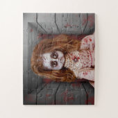 SlipperyJoeの古い人形のハッピーハローウィン不気味なブロー ジグソーパズル (縦)