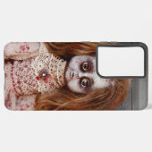 SlipperyJoeの古い人形のハッピーハローウィン不気味なブロー Samsung Galaxyケース (左側面)