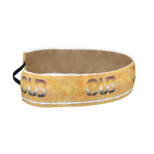 SlipperyJoeの可愛い子はオレンジ色の茶色のトーンをプロの単語を持つ アスレチックヘッドバンド (左)