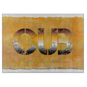 SlipperyJoeの可愛い子はオレンジ色の茶色のトーンをプロの単語を持つ カッティングボード (正面)