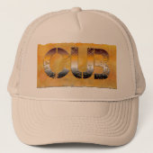 SlipperyJoeの可愛い子はオレンジ色の茶色のトーンをプロの単語を持つ キャップ (正面)