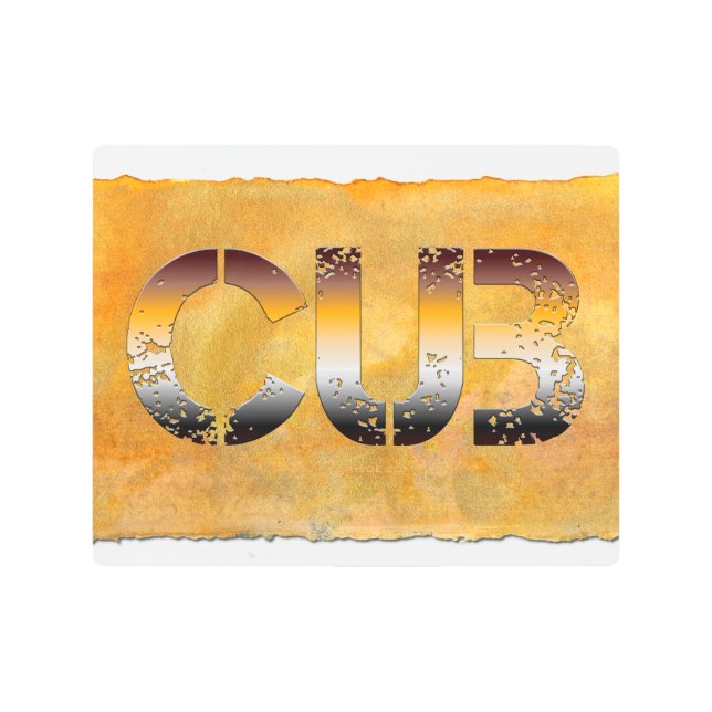 SlipperyJoeの可愛い子はオレンジ色の茶色のトーンをプロの単語を持つ メタルプリント (正面)