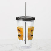 SlipperyJoeの可愛い言葉は金ゴールド茶色の黄褐色の白 アクリルタンブラー (右)