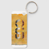 SlipperyJoeの可愛い言葉は金ゴールド茶色の黄褐色の白 キーホルダー (裏面)