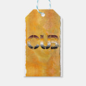 SlipperyJoeの可愛い言葉は金ゴールド茶色の黄褐色の白 ギフトタグ (正面)