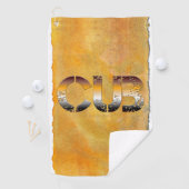 SlipperyJoeの可愛い言葉は金ゴールド茶色の黄褐色の白 ゴルフタオル (インサイチュ)