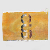 SlipperyJoeの可愛い言葉は金ゴールド茶色の黄褐色の白 ゴルフタオル (横)