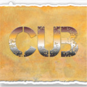 SlipperyJoeの可愛い言葉は金ゴールド茶色の黄褐色の白 シール (正面)