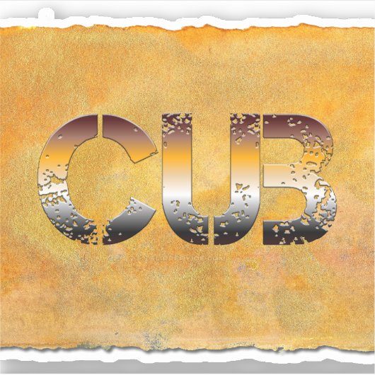 SlipperyJoeの可愛い言葉は金ゴールド茶色の黄褐色の白 シール (正面)