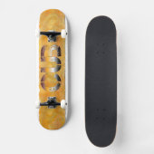 SlipperyJoeの可愛い言葉は金ゴールド茶色の黄褐色の白 スケートボード (正面)