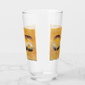 SlipperyJoeの可愛い言葉は金ゴールド茶色の黄褐色の白 タンブラーグラス (右)