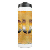 SlipperyJoeの可愛い言葉は金ゴールド茶色の黄褐色の白 タンブラー (正面)