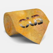 SlipperyJoeの可愛い言葉は金ゴールド茶色の黄褐色の白 ネクタイ (ロール)