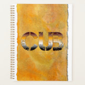 SlipperyJoeの可愛い言葉は金ゴールド茶色の黄褐色の白 プランナー手帳 (正面)