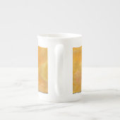 SlipperyJoeの可愛い言葉は金ゴールド茶色の黄褐色の白 ボーンチャイナマグカップ (裏面)