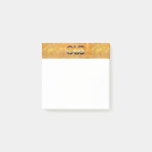 SlipperyJoeの可愛い言葉は金ゴールド茶色の黄褐色の白 ポストイット (正面)