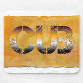 SlipperyJoeの可愛い言葉は金ゴールド茶色の黄褐色の白 マウスパッド (正面)