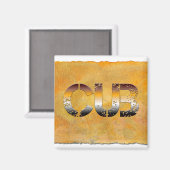 SlipperyJoeの可愛い言葉は金ゴールド茶色の黄褐色の白 マグネット (正面/裏面)