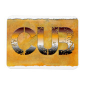 SlipperyJoeの可愛い言葉は金ゴールド茶色の黄褐色の白 マグネット (横)