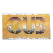 SlipperyJoeの可愛い言葉は金ゴールド茶色の黄褐色の白 枕カバー (裏面)