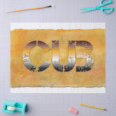 SlipperyJoeの可愛い言葉は金ゴールド茶色の黄褐色の白 薄葉紙 (クラフト)