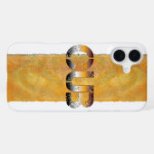 SlipperyJoeの可愛い言葉は金ゴールド茶色の黄褐色の白 iPhoneケース (裏面横)