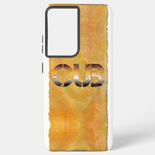 SlipperyJoeの可愛い言葉は金ゴールド茶色の黄褐色の白 Samsung Galaxy S21 Ultraケース